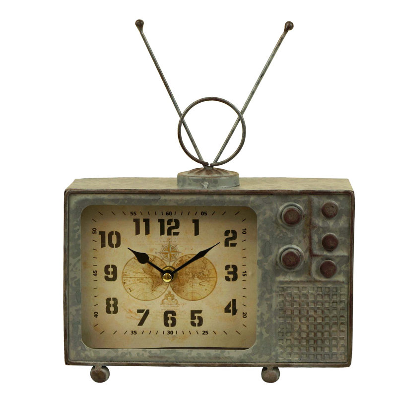 Analog Metal Mechanical Tabletop Clock in