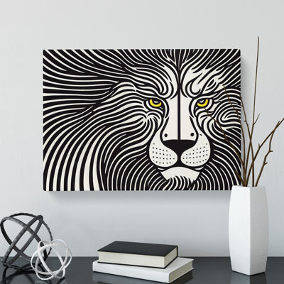 Celebrated Abstract Lion - Wrapped Canvas Print
