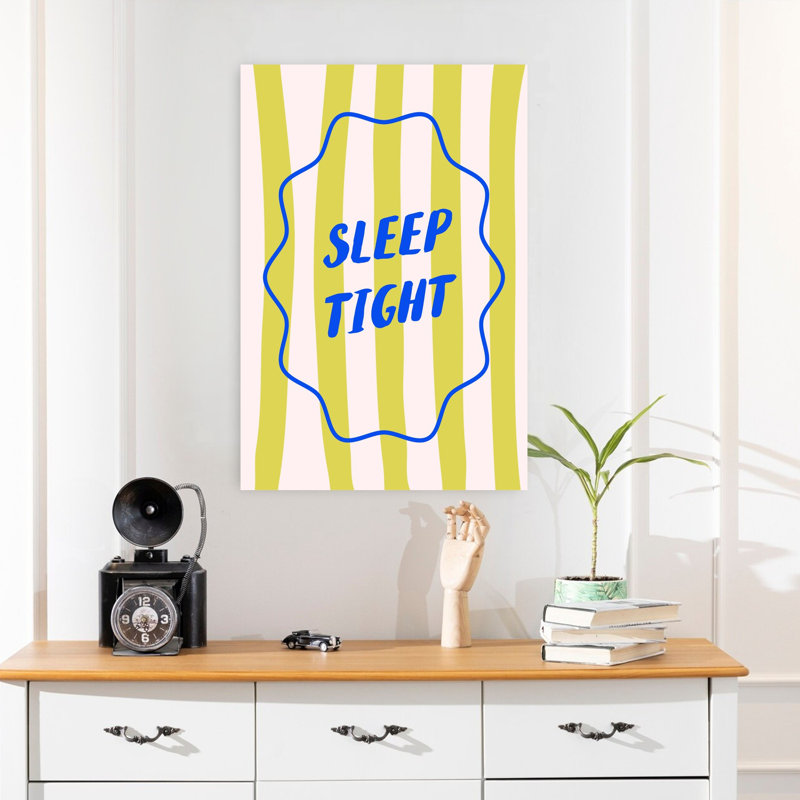 «Sleep Tight - Striped Art», art mural coloré et audacieux, H 24 po x l 16 po