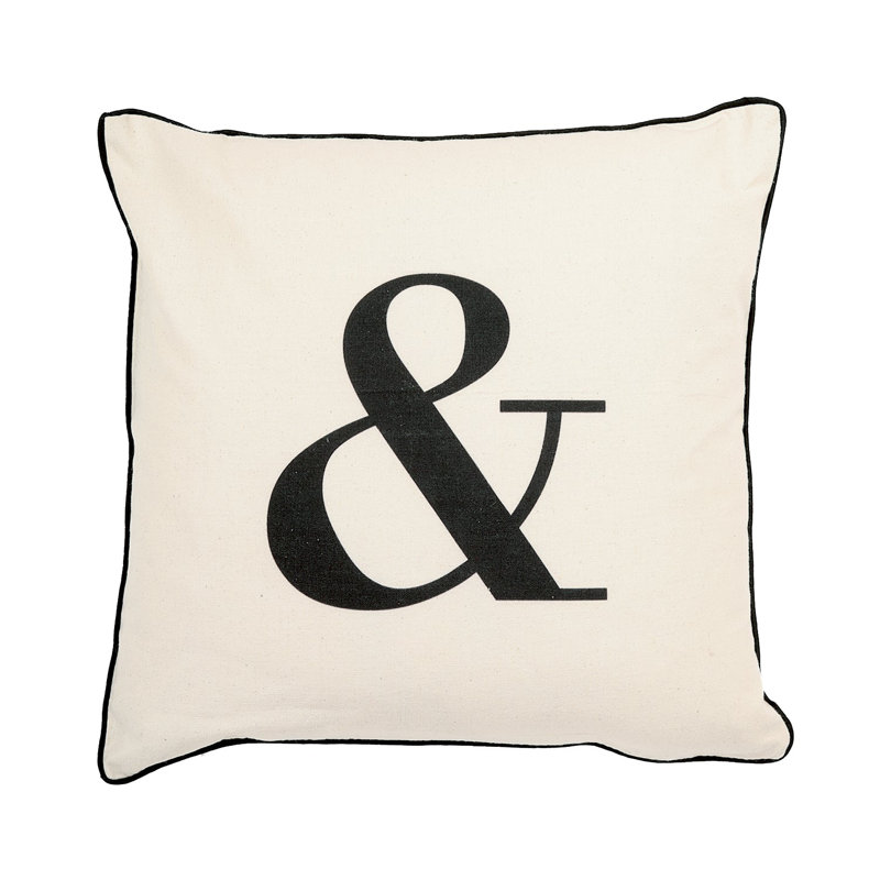 You And Me Cotton Reversible Throw Pillow, No Fill, &