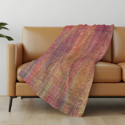 Addison Machine Washable Sherpa Striped Throw Blanket