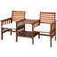 Ensemble de conversation de patio pour 2 personnes en bois d'acacia avec coussins-221723622