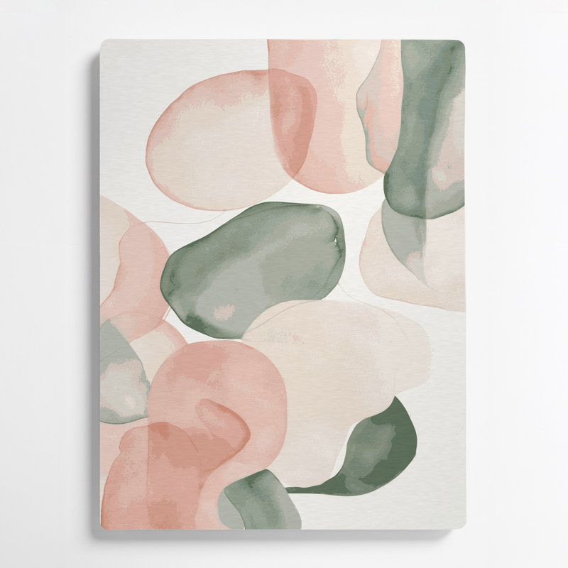 Abstrait aquarelle 31, art mural en métal beige