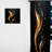 Belday Black And Gold Golden Minimalistic Line Art II - Abstract Curtain - Velvet Room Darkening - 1 panel-560391009