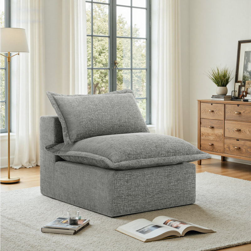 Upholstered Accent Chair, Grey