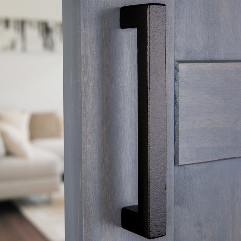 Black Iron 8" Barn Door Straight Pull Handle