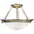Lunar 3-Light Indoor Polished Brass Convertible Hanging Pendant (Semi-Flush) with Alabaster Glass Bowl-1021431044