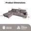 2-Piece 90" Upholstered L-Shaped Fabric Corner Sofa-2010216024