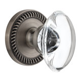 Grandeur Newport Rosette Double Dummy with Provence Crystal Door Knob