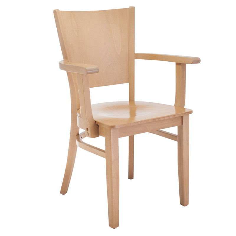 Chaise avec accoudoirs en bois massif naturelle Peralta