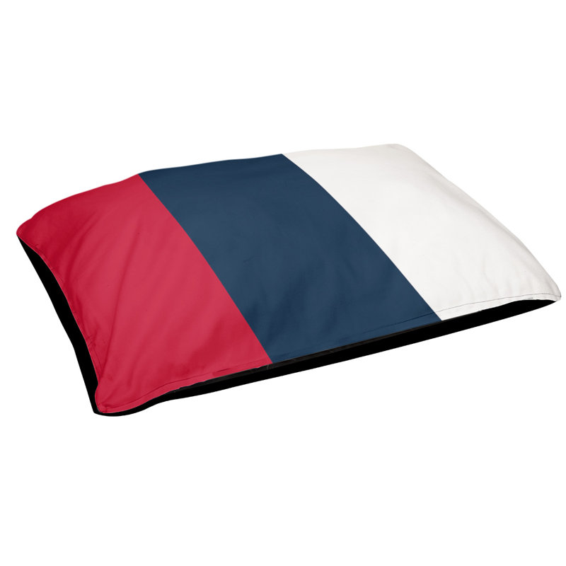 Coussin New York Bronx, Petit (l 28 po x P 18 po x H 6 po), Bleu / blanc