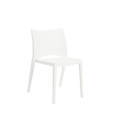 Ensemble de deux chaises empilables intérieures ou extérieures blanches