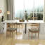 Table de salle à manger extensible moderne multifonctionnelle avec prise de courant, table extensible peu encombrante avec rangement pour fêtes, mariages, réunions et célébrations