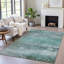 Tapis bleu sarcelle lavable à la machine intérieur / extérieur Xhevrie-112026900