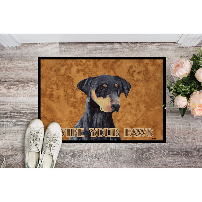 Tapis de porte d’intérieur anti-dérapant doberman, Rectangle 2 pi x 3 pi