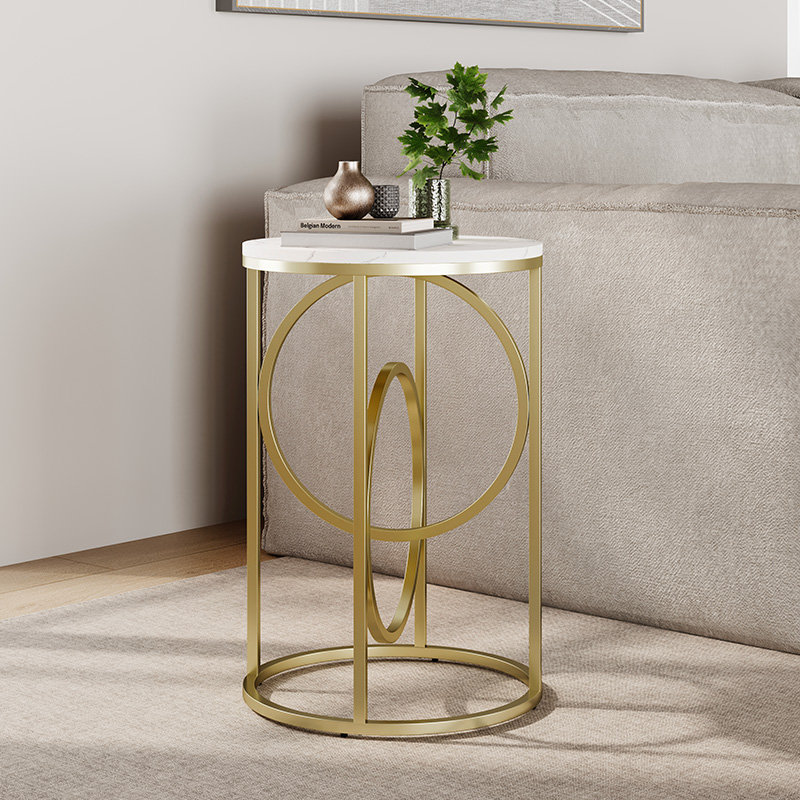 Table d'appoint ronde en marbre blanc Eden Eden