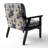 Cobalt Blue Scrollwork Swirls Victorian Pattern II - Upholstered Floral Accent Chair-1244381044