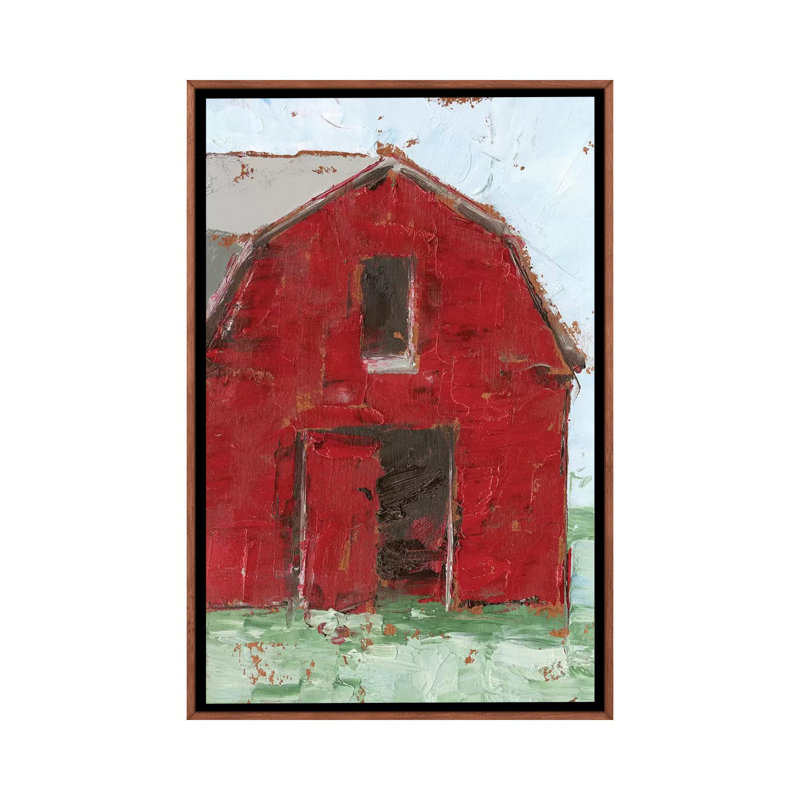« Big Red Barn I » par Ethan Harper, reproduction d’art, Toile avec cadre en bois classique, H 48 po x l 32 po x P 1,5 po