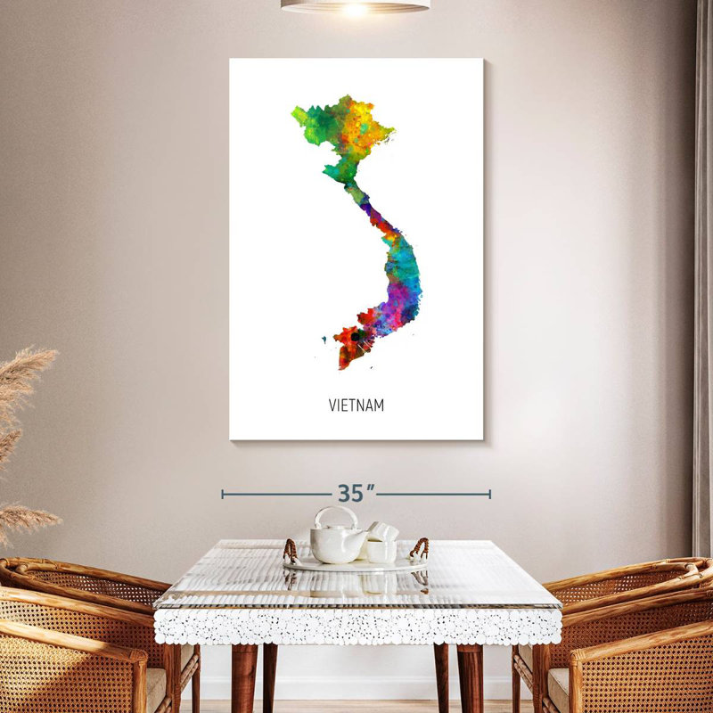 Carte d'aquarelle d'Aliaz au Vietnam I, H 51 po x l 34 po