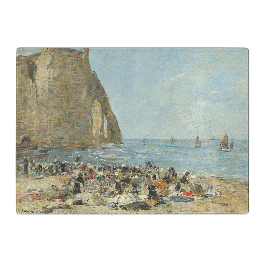 Washerwomen on the Beach of Etretat by Eugene Boudin Chopping Board