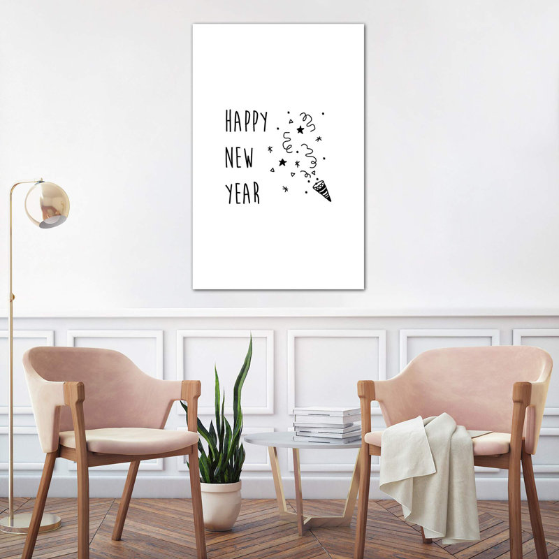 Happy New Year - Wrapped Canvas Print, 66.04 cm H x 45.72 cm W x 1.91 cm D
