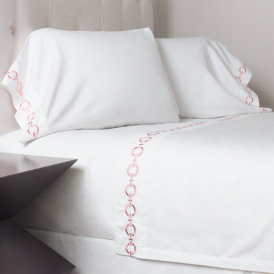 Ensemble de 2 taies d'oreiller géométriques en satin de coton