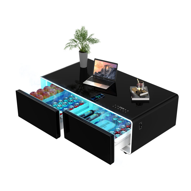 Glass Top Coffee Table, Black