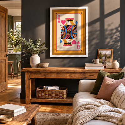 Queen of Hearts Modern - Framed Print