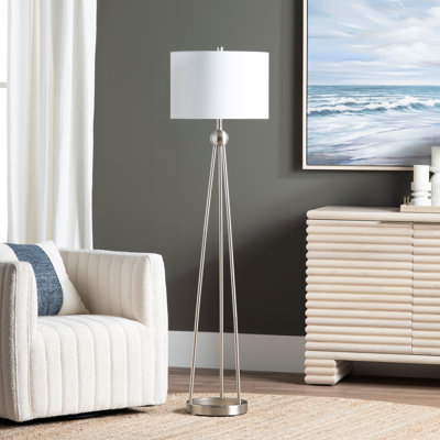 Steel Floor Lamp With Linen Shade