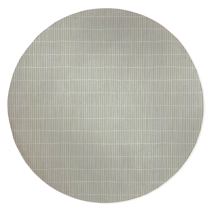 Snow Fence Non-Slip Outdoor Rug, Round 5'
