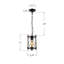 Luminaire suspendu cylindrique à 1 lumière avec accents en bois