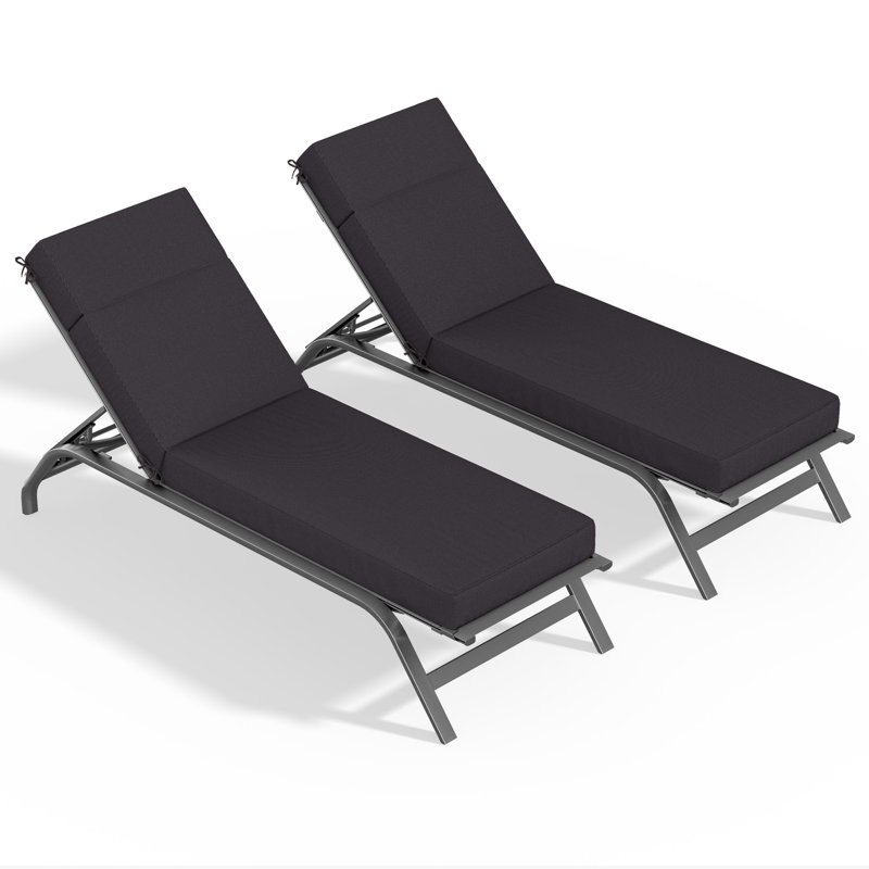 Outdoor Chaise Lounge Cushion – Weather-Resistant, Plush Comfort, 21" W x 72" D, Gray
