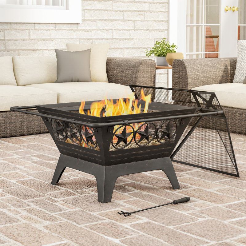 Square Steel Wood Burning Smokeless Fire Pit