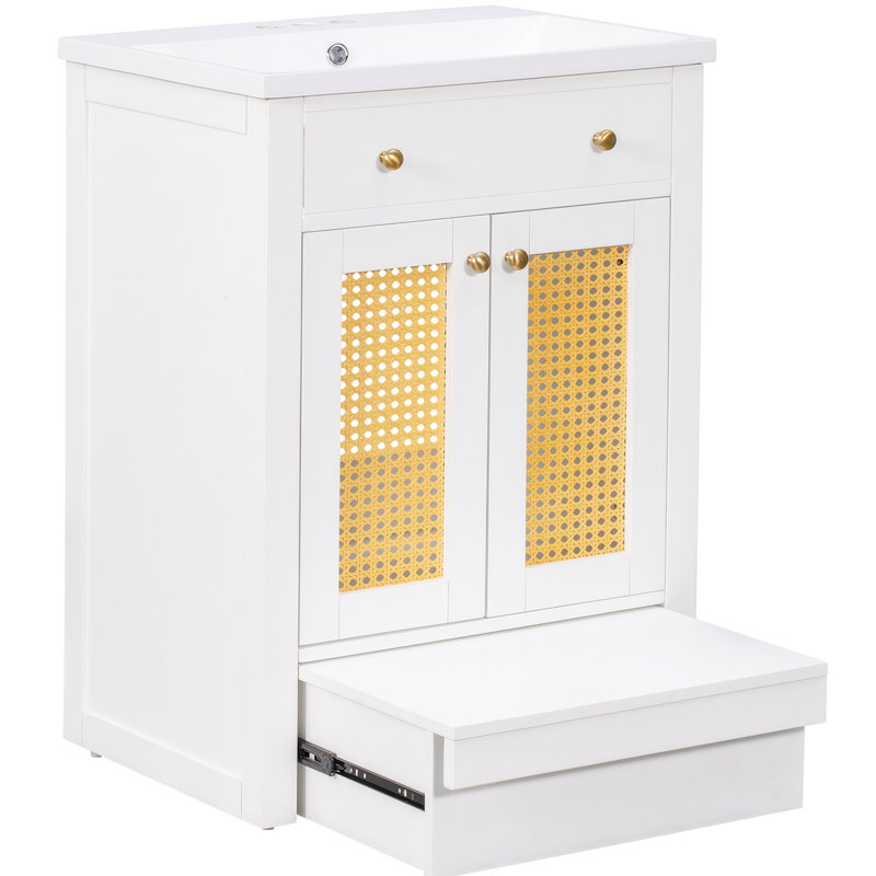 Meuble-lavabo simple avec plateau en résine 18,09 po Balcinde