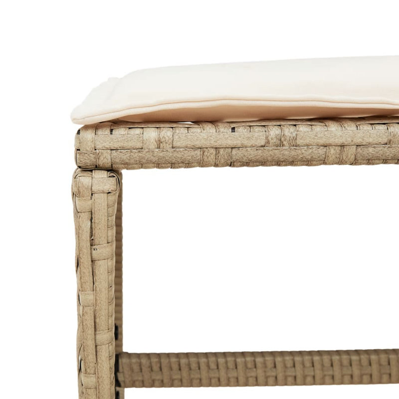  Ensemble de salle à manger de jardin beige et brun, Blanc, crème, Beige/brun