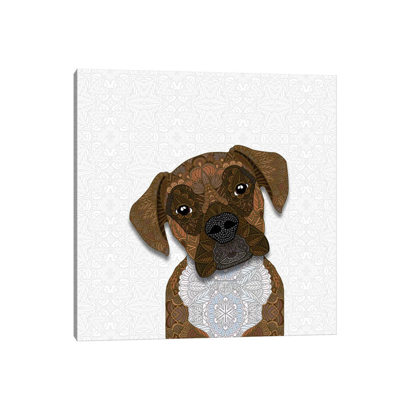 Brindle Boxer by Angelika Parker - Wrapped Canvas Print, 30.48cm H x 30.48cm W x 1.905cm D