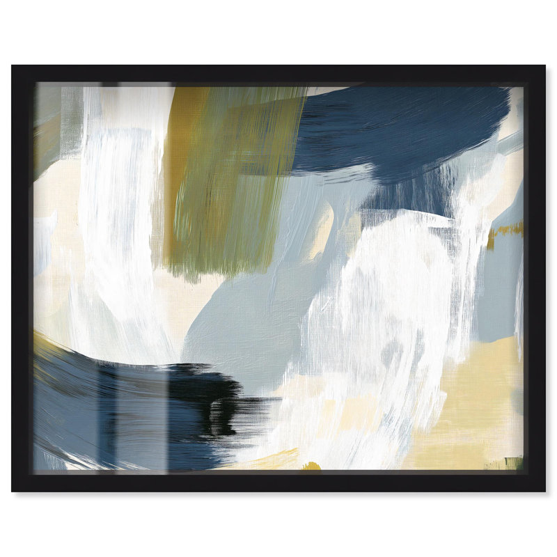 Décoration murale abstraite «Moss Layers II» par Art Remedy, Noir, H 17 po x l 21 po