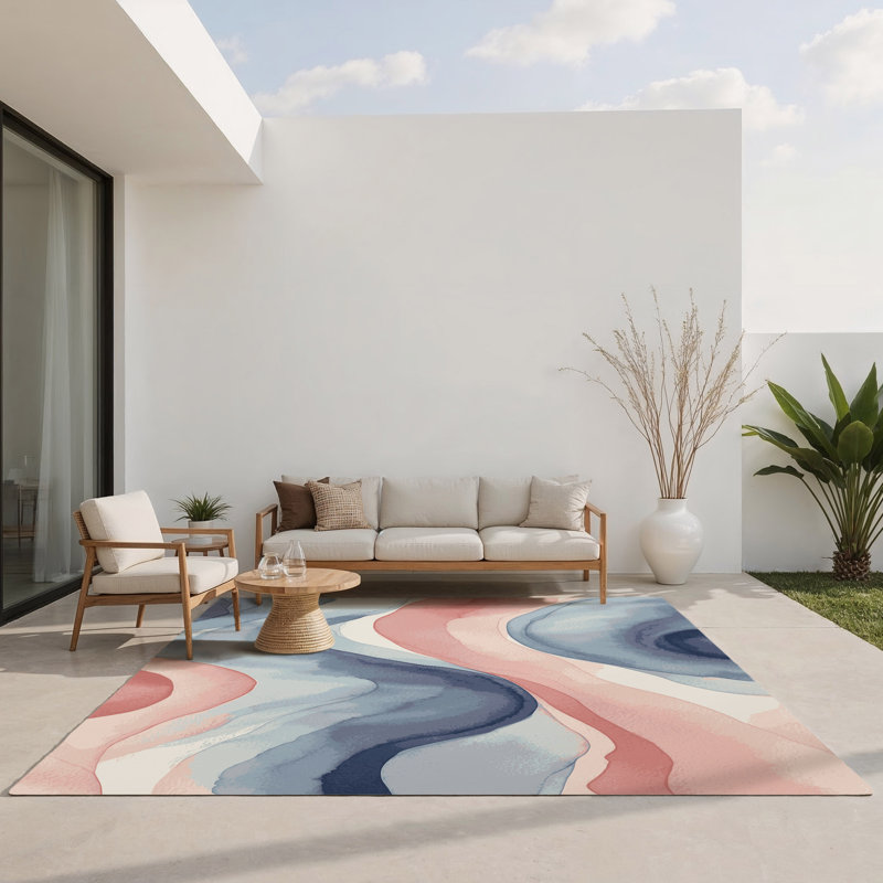 Blush Aurora Indoor And Outdoor Area Rug, Rectangle 2' x 3'