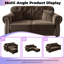 Canapé Chesterfield de 63 pouces de style Mid-Century avec repose-pieds, accoudoirs roulés et garniture cloutée-786885093