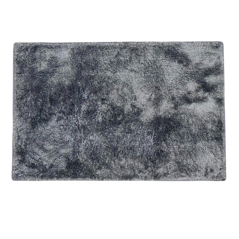 Hiltonia Polypropylene Non-Slip Bath Rug, 32" L x 20" W, Gray