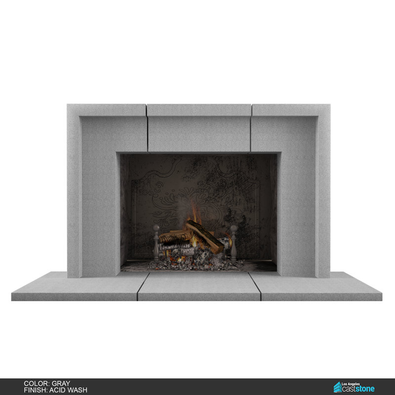 Sevun Fireplace Surround, Acid Wash Gray