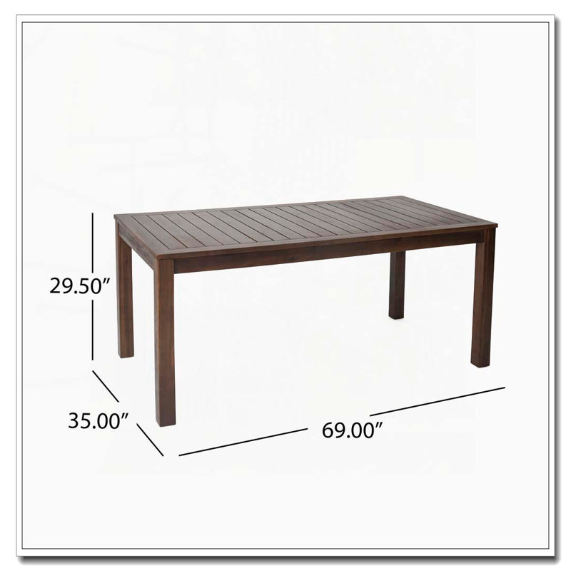 Ensemble 3 pièces de table de salle à manger et banc en bois d'acacia et métal