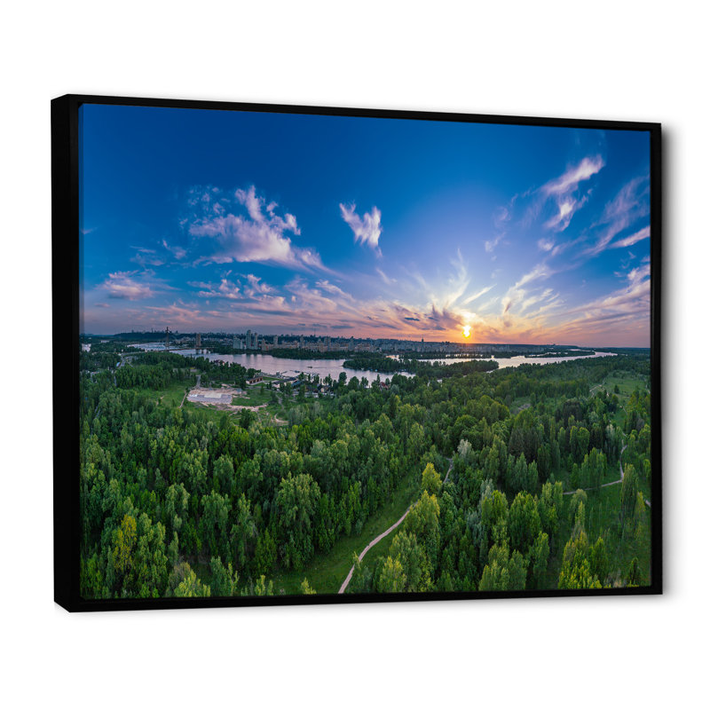 Rurale d'été en campagne, Alabama, sur toile, H 30 po x l 40 po x P 1,5 po, Cadre flottant noir