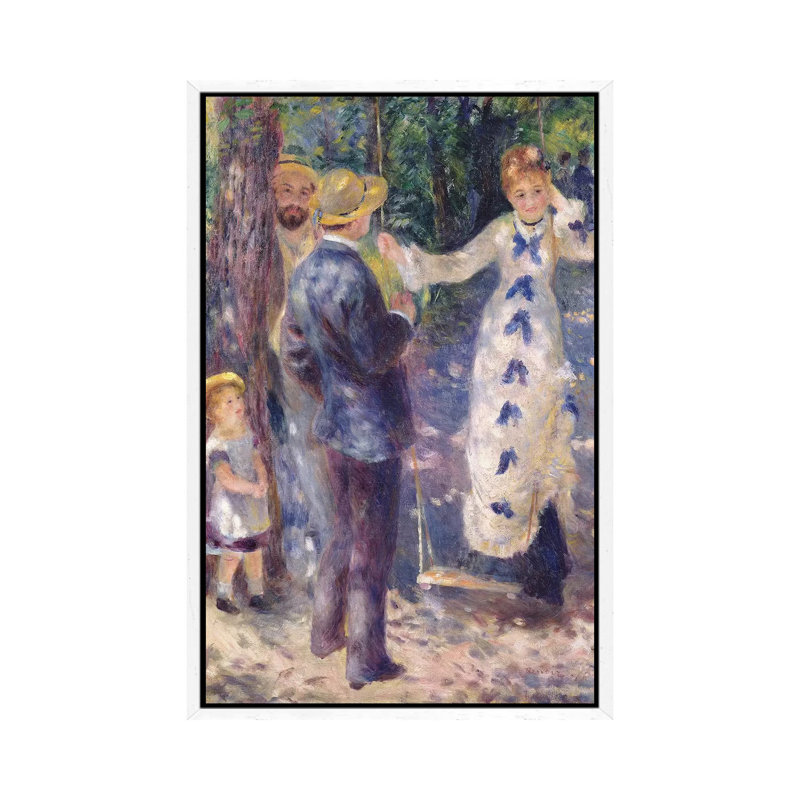 The Swing, 1876 by Pierre-Auguste Renoir - Painting on Canvas, White Framed, 66.04cm H x 45.72cm W x 3.81cm D