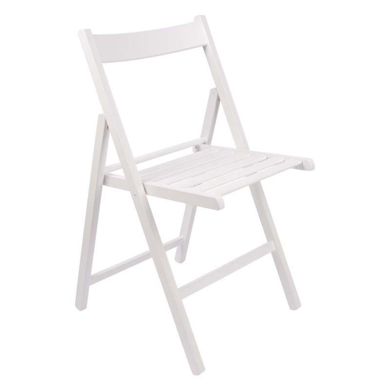 Harbour Housewares - Beech Wood Folding Chair, White