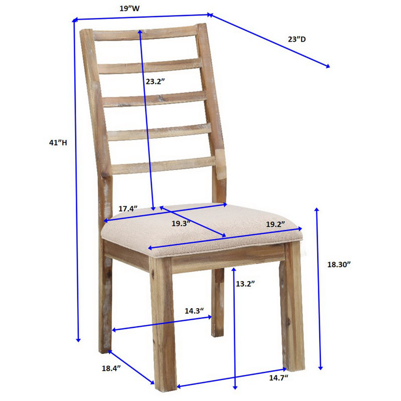 Catcher Upholstered Dining Chairs With Ladder Back