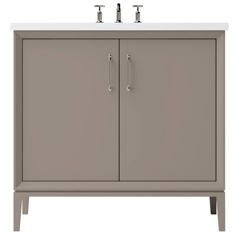 Ensemble de meuble-lavabo simple 48 po Alexandra, Taupe Taos, Nickel satiné, 48"