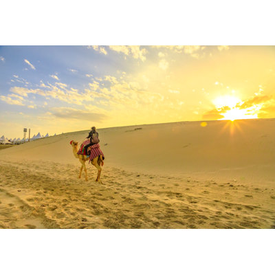 Camel Ride In Desert Safari by Bennymarty - Wrapped Canvas Print