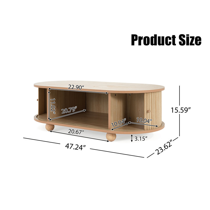 Table d'appoint ovale avec rangement