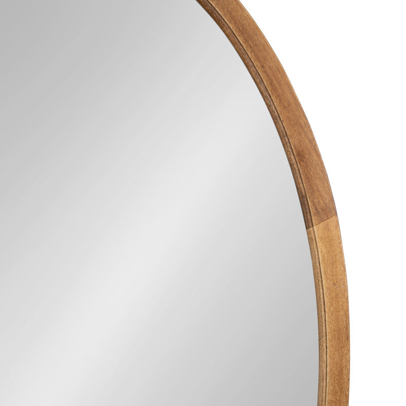 Brianna Wood Flat Mirror, Beige, 36" x 24"